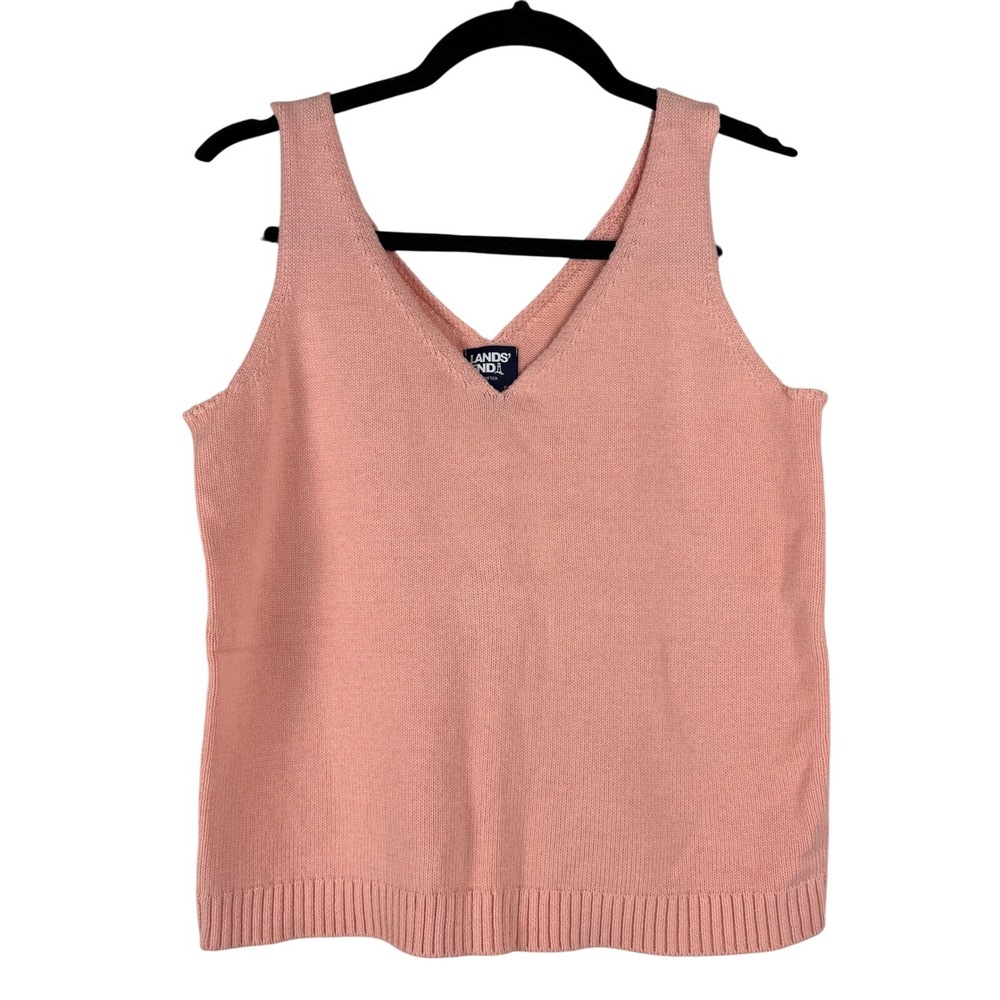 Lands' End Drifter Sweater Tank Top Women's Small 6-8 Knit Sleeveless Peach‎